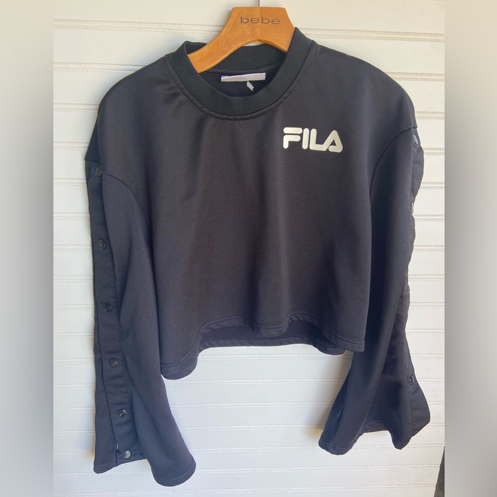 Fila Cropped Tear Away Sleeves Sweat Shirt